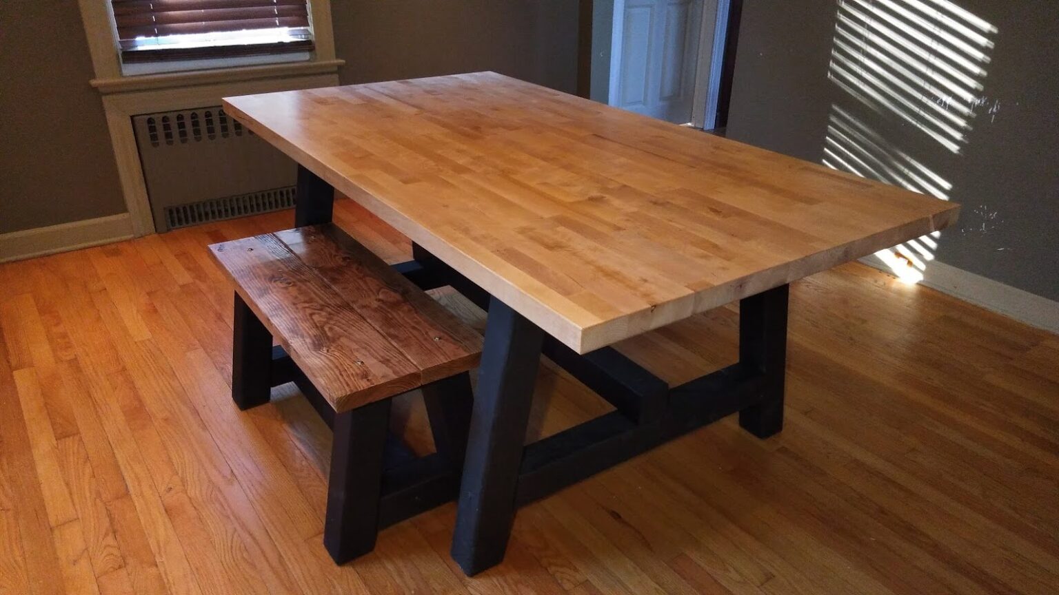 David Butcher Block Table MacDonough Homestead